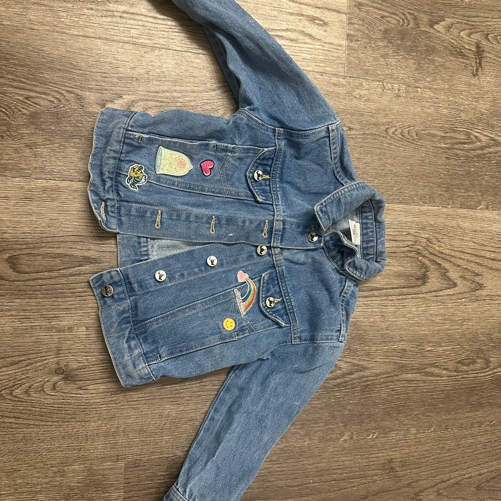 Disney Blue Denim Jacket with Colorful Patches